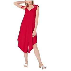Royalty Linen Blend Wide Leg Jumpsuit in Red. S